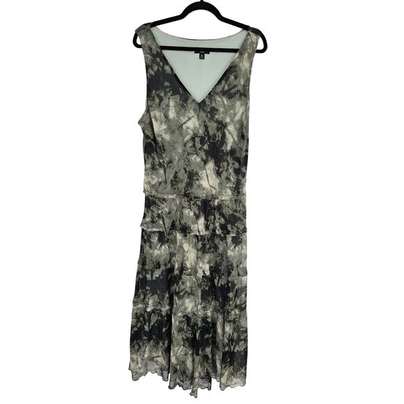 Simply Vera Wang Womens  XXL Maxi Length Sleeveless Dress Green Tie Dye Ruffled - Picture 1 of 4